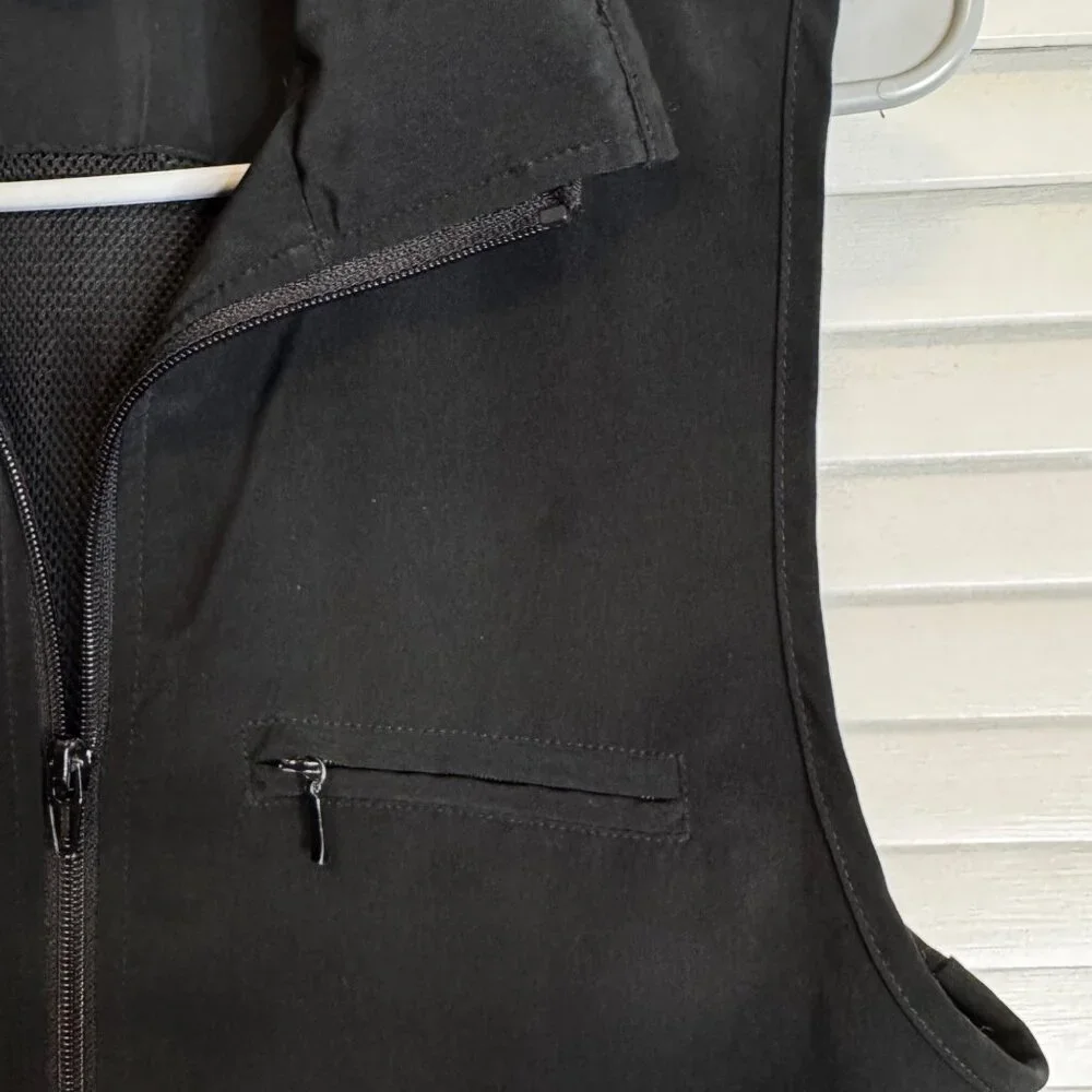 HALEY RESERVE WOMENS MEDIUM BLACK ZIP UP PERFORMANCE VEST GOLF GORPCORE SPORTY - Picture 4 of 8